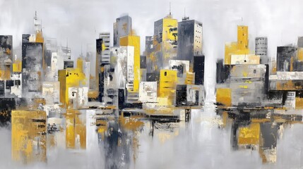 Abstract colorful city skyline and its reflection, vibrant hues and modern urban aesthetic - Image 4 of 12 - 19MB - created with AI