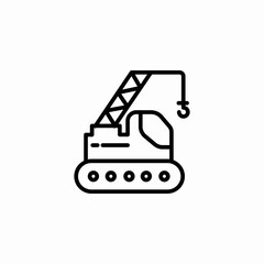 construction crane icon sign vector