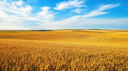 Golden Wheat Field Under a Summer Sky