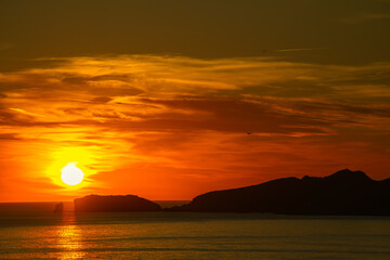 sunset over the sea