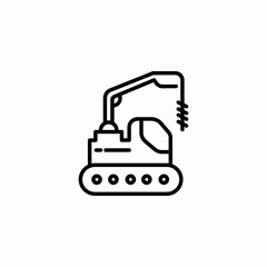 drill excavator icon sign vector