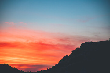 sunset in the mountains