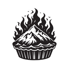 Black Baked Alaska Silhouette Vector, High Quality Illustration on White Background