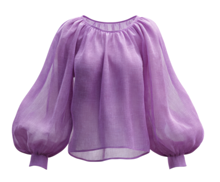 Elegant purple blouse with puff sleeves for stylish outfits