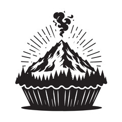 Black Baked Alaska Silhouette Vector, High Quality Illustration on White Background