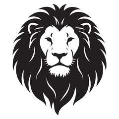 Lion Head Vector Illustration wild animal mascot silhouette