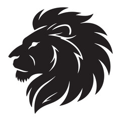 Lion head tattoo vector mascot illustration with tribal wild animal silhouette