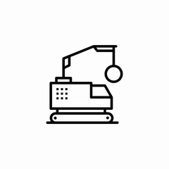 wreck ball stopped icon sign vector