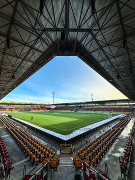 Farum, Denmark - November 23, 2024: Farum park in Denmark. Farum Park, is a football stadium in Farum, Denmark. It is the home ground of FC Nordsj&aelig;lland and Hiller&oslash;d fodbold