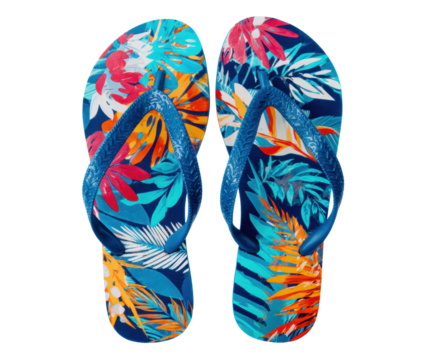 Vibrant flip flops perfect for summer and beach outings