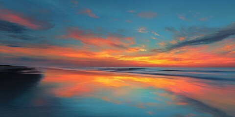 Obraz premium Reflections Of A Wonderful Sunset On A Shore