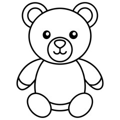 Minimalist vector line art of a teddy bear, (3).eps