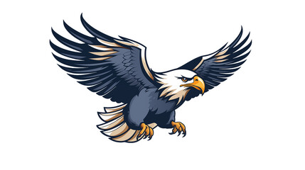 Obraz premium Majestic Bald Eagle in Flight Powerful Wings Soaring Bird Artwork on white and transparent Background