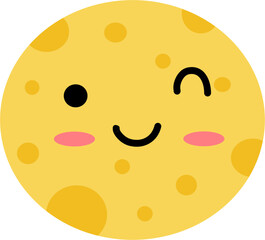 Cute doodle yellow moon 12