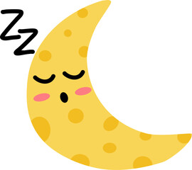 Cute doodle yellow moon 10