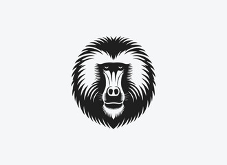 Baboon  Minimal Logo, Baboon Vector, Baboon Silhouette, Illustration, Monkey Minimal Logo, Monkey Vector, Monkey Silhouette, Animal, Primate, Ape, Gorilla, Chimpanzee
