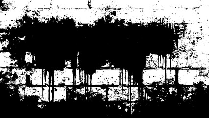 Obraz premium Vector brick wall background. Brick texture with scratches and cracks isolated white background. Black and white brick wall grange texture background.