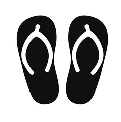 Simple black and white flip flop icon design