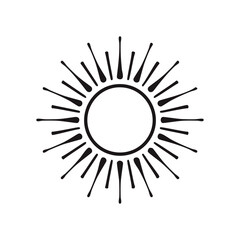 Simple black sunburst design graphic element