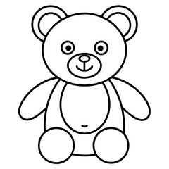 Minimalist vector line art of a teddy bear, (18).eps