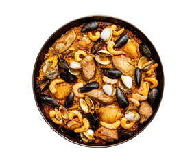 clams ad mussels rice with prawn