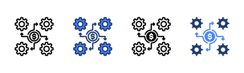 Business Integration icon sheet multiple style collection
