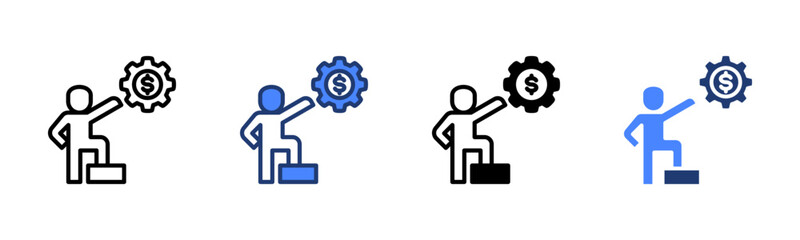 Leadership icon sheet multiple style collection