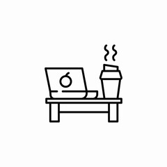 cozy working space icon sign vector
