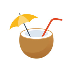 Tropical coconut drink summer vacation cocktail
