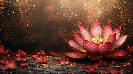 Spiritual lotus flower in warm earthy tones