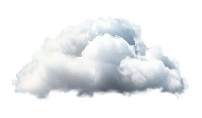 Realistic white cloud floating on transparent background