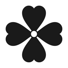 Simple black four leaf clover flower design