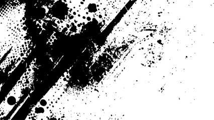 Halftone vector texture. Unique black and white halftone background with grunge-Style. Halftone monochrome ink dot texture illustration. 
