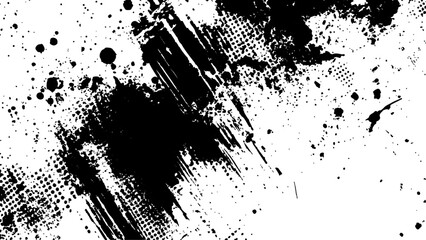 Halftone vector texture. Unique black and white halftone background with grunge-Style. Halftone monochrome ink dot texture illustration. 