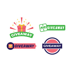Giveaway label banner. Modern banner with surprise gift. Web template for promotion.