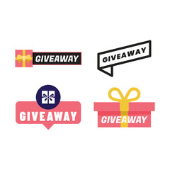 Giveaway label banner. Modern banner with surprise gift. Web template for promotion.