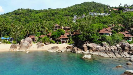 Tropical Beachfront Villas Aerial View Luxury Resort