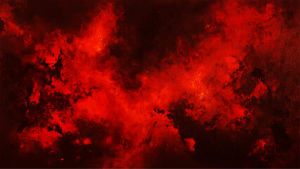 Abstract red and black grunge texture background. Black, red horror background for design. Abstract Watercolor red and black grunge background painting.