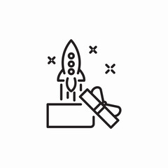 Obraz premium box rocket boost icon sign vector