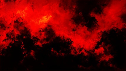 Abstract red and black grunge texture background. Black, red horror background for design. Abstract Watercolor red and black grunge background painting.