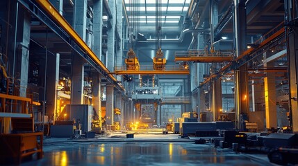 Industrial Factory Interior, Glimpse into Modern Manufacturing