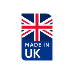 Made In UK Badge Label Banner icon design	
