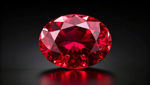 Red Ruby Gemstone on Black