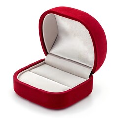 Open Red Velvet Jewelry Box for Rings