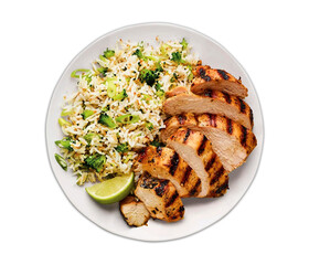 grilled pork meat with rice