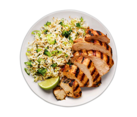 grilled pork meat with rice