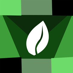  Liść – ekologiczne logo w stylu flat