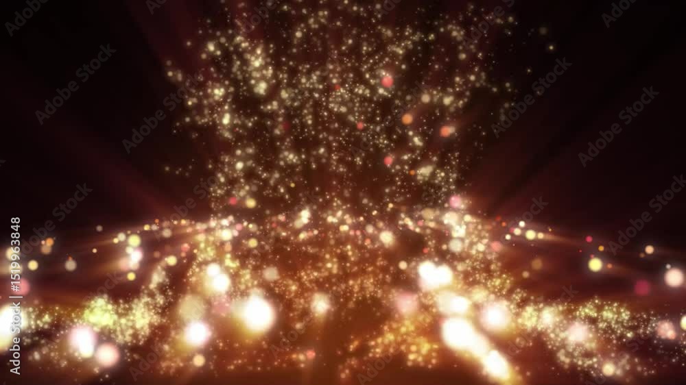 Wall mural abstract fantasy background shiny particles dust rays and energy flow loop