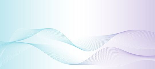 Blue and purple wave lines on white background. Abstract blue and purple lines pattern or wavy stripes for business background.