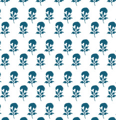 BLOCK FLORAL ALL OVER PRINT SEAMLESS PATTERN WITH BORDER VECTOR ILLUSTRATION

